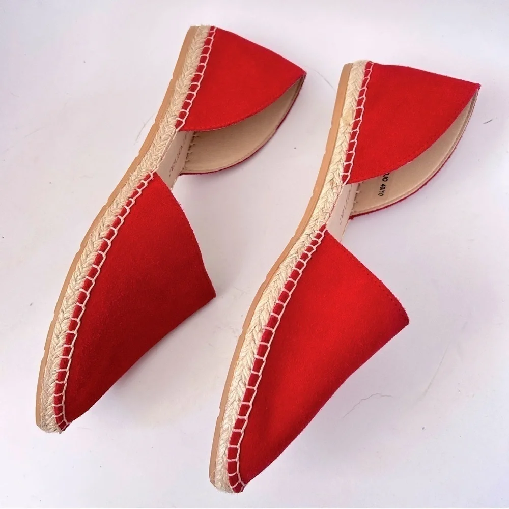MACARENA Spain Carmen Red Suede Espadrille Flat Size 40 us 9.5 NWOB